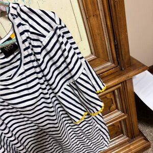 W5 Black and White 3/4 Sleeve Striped Tee